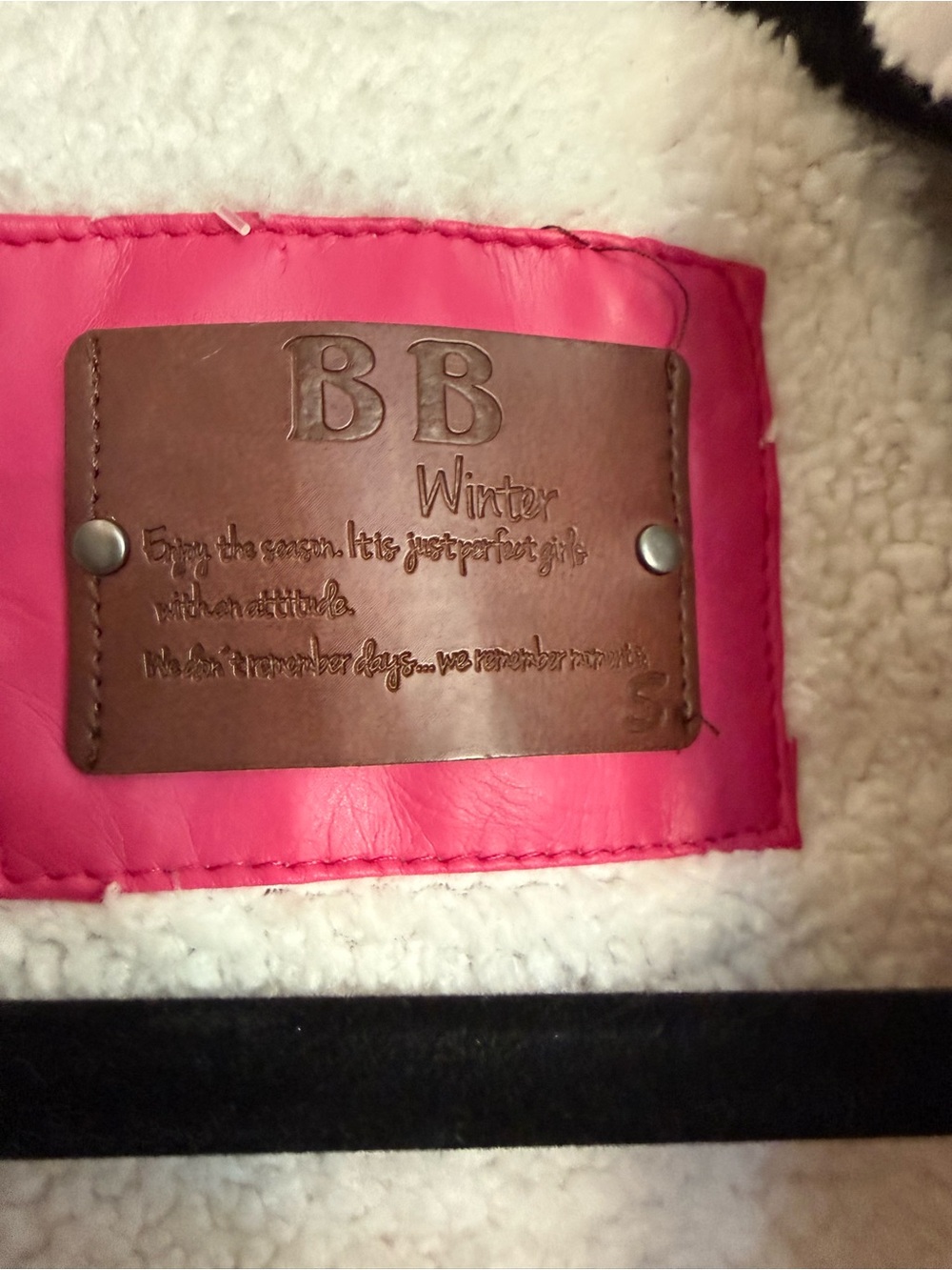 BB Winter Pink Faux Leather Hooded Bomber Jacket NWT Small - Picture 8 of 10